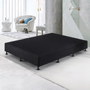 Palermo Queen Ensemble Bed Base Midnight Black Linen Fabric-4