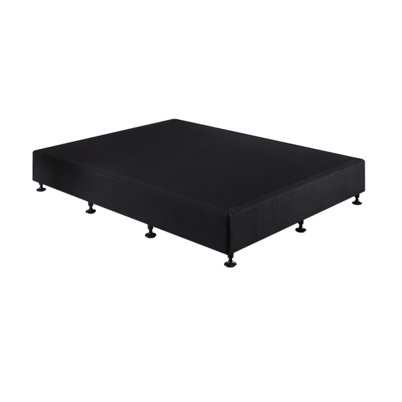 Palermo Queen Ensemble Bed Base Midnight Black Linen Fabric