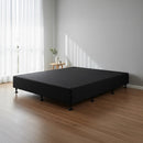 Palermo Queen Ensemble Bed Base Midnight Black Linen Fabric-2