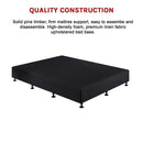 Palermo King Single Ensemble Bed Base Midnight Black Linen Fabric-13