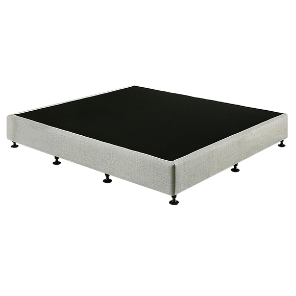 Palermo King Ensemble Bed Base Platinum Light Grey Linen Fabric