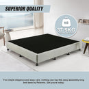 Palermo King Ensemble Bed Base Platinum Light Grey Linen Fabric-9
