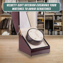 Automatic Dual Watch Winder Wood Display Box Case Motor Rotation Storage-9