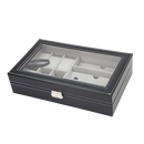 6+3 Grid Watch Sunglass Eyeglasses Display Box Case Storage Organizer PU Leather-4