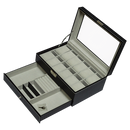 12 Grids Watch Display Case Leather jewellery Storage Box Organiser Lock Key-6