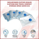 Vacuum Bags Clothes Sealed Clothing Bag Travel Compact Storage Space Saver x12-3