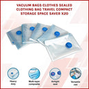Vacuum Bags Clothes Sealed Clothing Bag Travel Compact Storage Space Saver x20-3