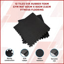 12 Tiles EVA Rubber Foam Gym Mat 60x60cm – 2.5cm Thick Fitness Flooring Set-3