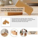2 x Cork Yoga Block Set Natural Exercise Brick Support for Balance, Stretching and Stability-4