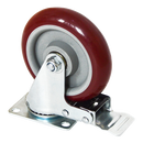 4 X 5" Heavy Duty 400kg Swivel Castor Wheels Trolley Furniture Caster All Brake-13