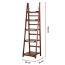 5 Tier Wooden Ladder Shelf Stand Storage Book Shelves Shelving Display Rack-12