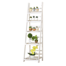 5 Tier Wooden Ladder Shelf Stand Storage Book Shelves Shelving Display Rack-5