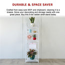 5 Tier Wooden Ladder Shelf Stand Storage Book Shelves Shelving Display Rack-7