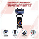 Hamper Basketball Laundry Hoop Hanging Clothes Basket Storage Kids Fun Door Bag-3