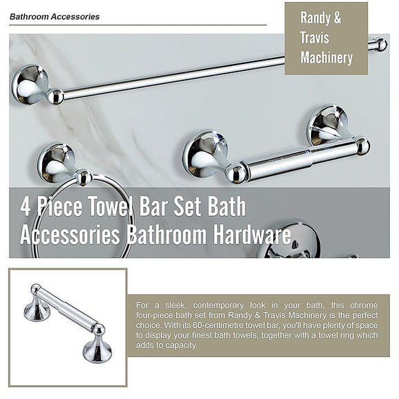 4 Piece Towel Bar Set Bath Accessories Bathroom Hardware
