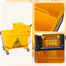 20L Deluxe Mop Wringer Bucket Side Press Janitor Commercial Cleaning-8