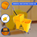 20L Deluxe Mop Wringer Bucket Side Press Janitor Commercial Cleaning-9