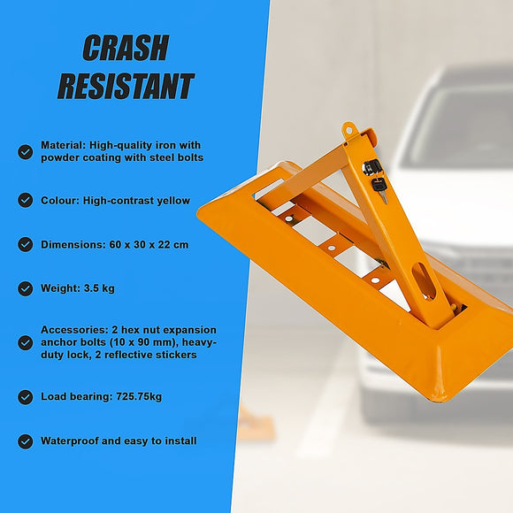 Fold Down Vehicle Security Car Parking Spot Lock Safety Bollard Barrier