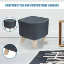Fabric Ottoman Foot Stool Rest Pouffe Footstool Wood Storage Padded Seat-8