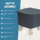 Fabric Ottoman Foot Stool Rest Pouffe Footstool Wood Storage Padded Seat-10