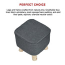 Fabric Ottoman Foot Stool Rest Pouffe Footstool Wood Storage Padded Seat-11