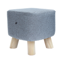 Fabric Ottoman Foot Stool Rest Pouffe Footstool Wood Storage Padded Seat-1