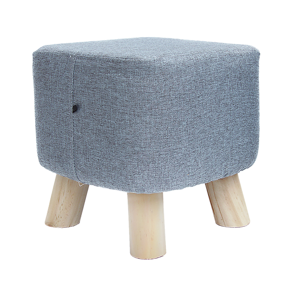 Fabric Ottoman Foot Stool Rest Pouffe Footstool Wood Storage Padded Seat