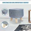 Fabric Ottoman Foot Stool Rest Pouffe Footstool Wood Storage Padded Seat-8