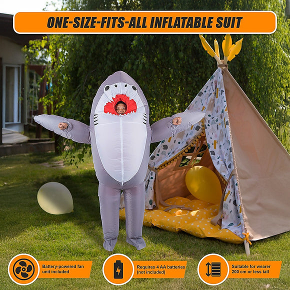 Shark Fancy Dress Fan Inflatable Costume  Suit