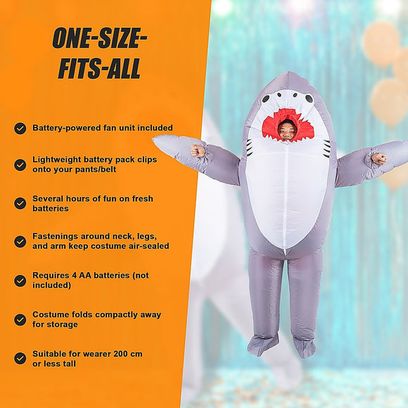 Shark Fancy Dress Fan Inflatable Costume  Suit