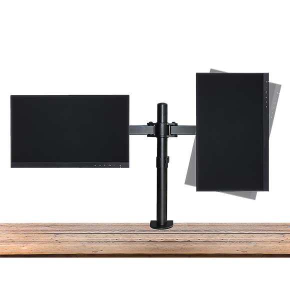 Dual LCD Monitor Desk Mount Stand Adjustable Fits 2 Screens Up To 27"