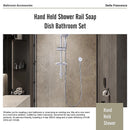 Hand Held Shower Rail Soap Dish Bathroom Set-9