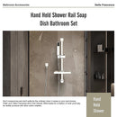 Hand Held Shower Rail Soap Dish Bathroom Set-10