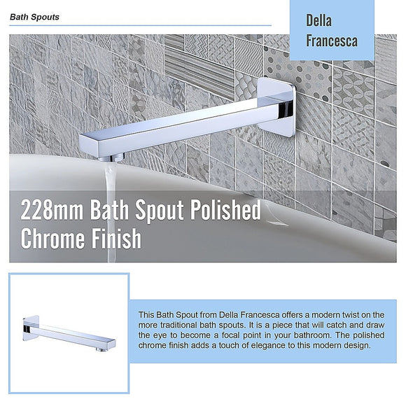 228mm Bath Spout Polished Chrome Finish