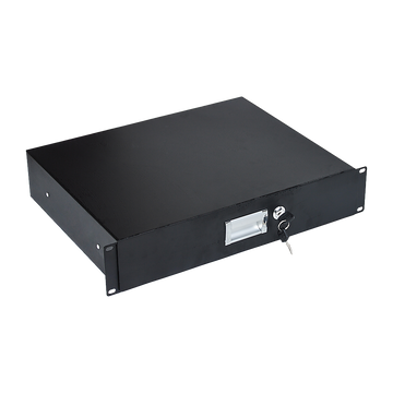 19" Rack Mount 2U Steel Plate DJ Drawer Equipment Cabinet Locking Lockable