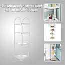 Shower Corner Shelf White Caddy Bathroom Shelves Organiser Bath Storage Rack 4-8
