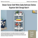 Shower Corner Shelf White Caddy Bathroom Shelves Organiser Bath Storage Rack 4-10