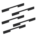 5 x 160mm Kitchen Handle Cabinet Cupboard Door Drawer Handles square Black furniture pulls-1