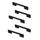 5 x 96mm Kitchen Handle Cabinet Cupboard Door Drawer Handles square Black furniture pulls-1