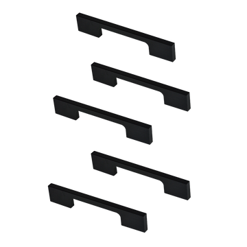 5 x 96mm Kitchen Handle Cabinet Cupboard Door Drawer Handles square Black furniture pulls