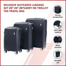 Delegate Suitcases Luggage Set 20" 24" 28"Carry On Trolley TSA Travel Bag-3