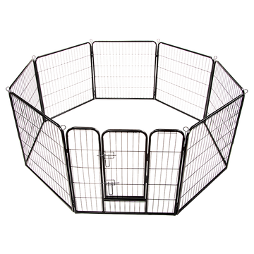 8 Panel Heavy Duty Pet Dog Playpen Puppy Exercise Fence Enclosure Cage - 0