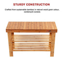 3 Tier Shoe Rack Bamboo Wooden Storage Shelf Stand Bench Cabinet Organiser-1