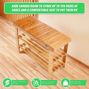 3 Tier Shoe Rack Bamboo Wooden Storage Shelf Stand Bench Cabinet Organiser-10