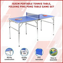 152cm Portable Tennis Table, Folding Ping Pong Table Game Set-3