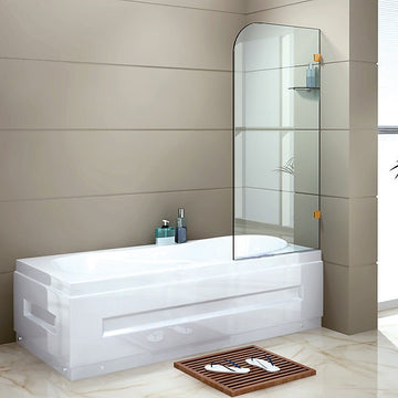 700 x 1450mm Frameless Bath Panel 10mm Glass Shower Screen By Della Francesca - 0