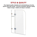 1200 x 1450mm Frameless Bath Panel 10mm Glass Shower Screen By Della Francesca-7