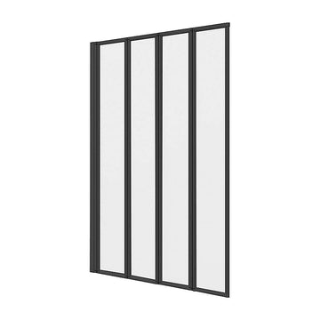4 Fold Black Folding Bath Shower Screen Door Panel 1000 x 1400mm