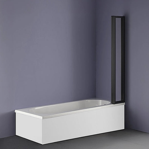 4 Fold Black Folding Bath Shower Screen Door Panel 1000 x 1400mm