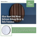 60cm Round Wall Mirror Bathroom Makeup Mirror by Della Francesca-9